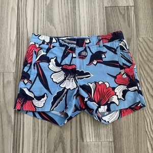 J.Crew Blue Floral Flat Front 4” Shorts